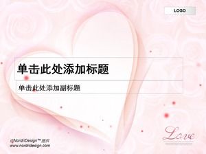 Love rose pink background ppt template