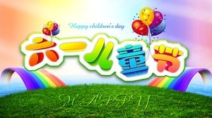 6 exquisite pictures with children's day ppt template