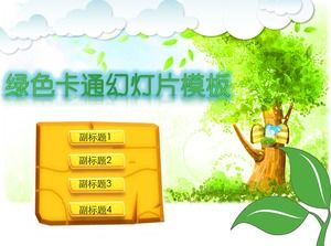 Nature landscape green cartoon dynamic ppt template