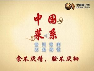 Sekiz Çin mutfağı tanıtım Çin tarzı ppt şablonu