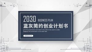 Blue and gray dotted line polygonal business financing plan PPT template