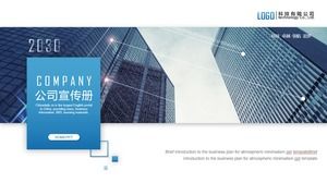 Modelo de PPT brochura corporativa de fundo azul de construção