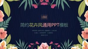 Beautiful hanfan art flower PPT template