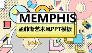 Mode desain template PPT gaya seni Memphis