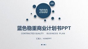 Templat PPT rencana bisnis biru sederhana, unduh gratis