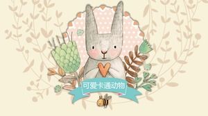 Симпатичный мультфильм кролика PPT шаблон скачать бесплатно