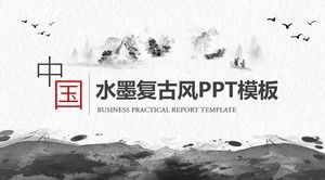 Plantilla PPT de estilo chino clásico de tinta atmosférica