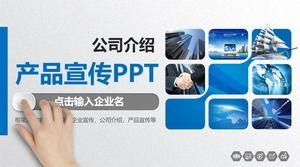 Azul prático micro tridimensional modelo de perfil de empresa PPT