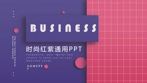Purple red with European and American business PPT template