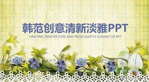 Plantilla PPT Fresh Han Fan Flower