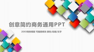 Uniwersalny biznesowy szablon PPT z kolorowym kwadratowym tłem nakładki