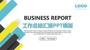 Ogólny szablon PPT raportu biznesowego z blokiem koloru tła