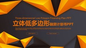 Modelo de PPT de plano de trabalho de polígono sólido laranja