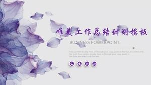 Purple aesthetic art style work summary PPT template