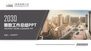 Exquisito informe de resumen de trabajo de la empresa inmobiliaria plantilla PPT