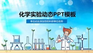 Blue cartoon chemistry experiment class PPT courseware template