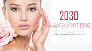 Pink elegant beauty industry PPT template