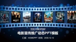 Blue cool movie promotion PPT template