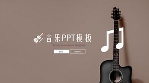 Templat PPT tema gitar kopi latar belakang musik