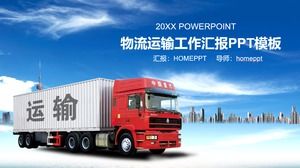 Transportation PPT template of container truck background