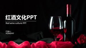 PPT template of wine culture theme on wine background