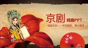 Download gratuito del bellissimo modello PPT di cultura dell'opera teatrale di Pechino