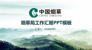 Plantilla PPT de tabaco chino fresco verde