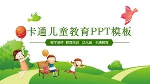 Cartoon children's background preschool education PPT courseware template