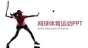 Simple tennis player PPT template
