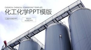 Chemical plant storage and transportation tank background PPT template