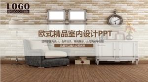 Europejski styl firma dekoracyjna projektowanie wnętrz szablon PPT