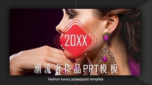 Europejski i amerykański trend moda luksusowa biżuteria szablon PPT