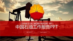 CNPC PPT template for oil production background of drilling rig