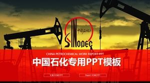 Template Sinopec PPT dengan latar belakang ekstraktor minyak