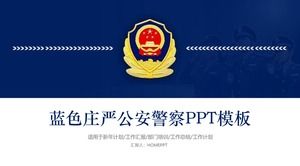 Modello PPT solenne blu della polizia di pubblica sicurezza