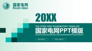 Templat PPT laporan kerja datar hijau untuk State Grid Corporation of China
