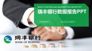 รายงานข้อมูลธนาคาร Ruifeng แบบเทมเพลต PPT บนพื้นหลังเหรียญ