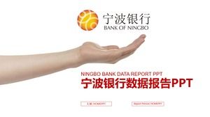 Karakter hareketi arka plan ile Ningbo banka veri raporu PPT şablonu