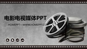 Plantilla de PPT de película de fondo de película de cine y televisión antigua