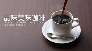 Einfache Kaffee Hintergrund PPT Vorlage