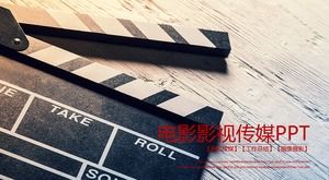 Movie and film media PPT template on clapper board background