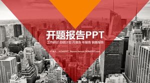 Plantilla PPT de informe de trabajo de bienes raíces de estilo plano rojo