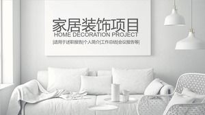 Dekorasyon şirketi ev dekorasyon proje raporu için PPT şablonu