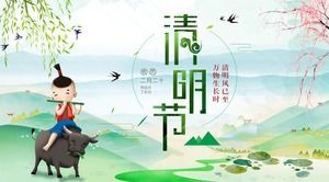 Güzel Qingming Festivali PPT şablonu