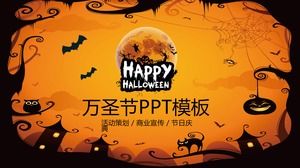 Orange childlike Halloween PPT template free download