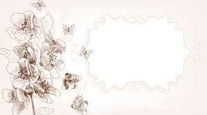 Zarif el boyaması sanat çiçek PPT arka plan resmi