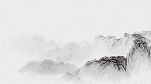 Free download of two ink landscape PPT background pictures