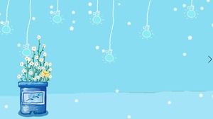 Two blue cartoon light bulb PPT background pictures