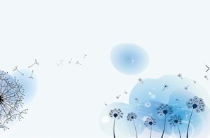 Blue beautiful dandelion PPT background picture