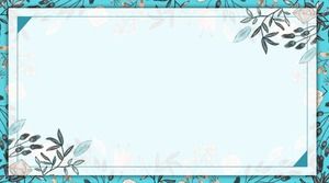 Two blue small fresh watercolor flowers PPT background pictures
